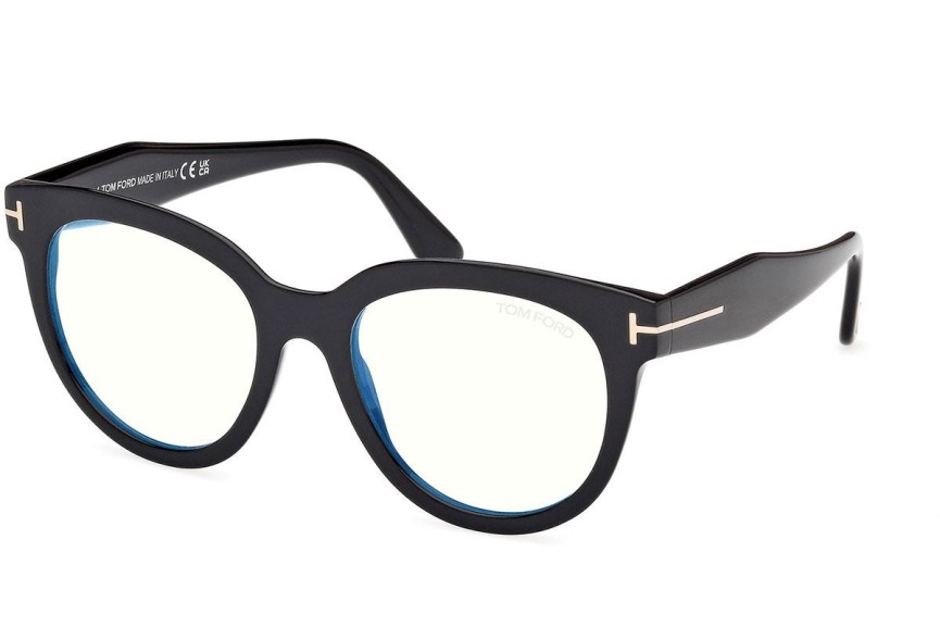 Okulary korekcyjne Tom Ford FT5987-B 001 Kocie oczy Czarne