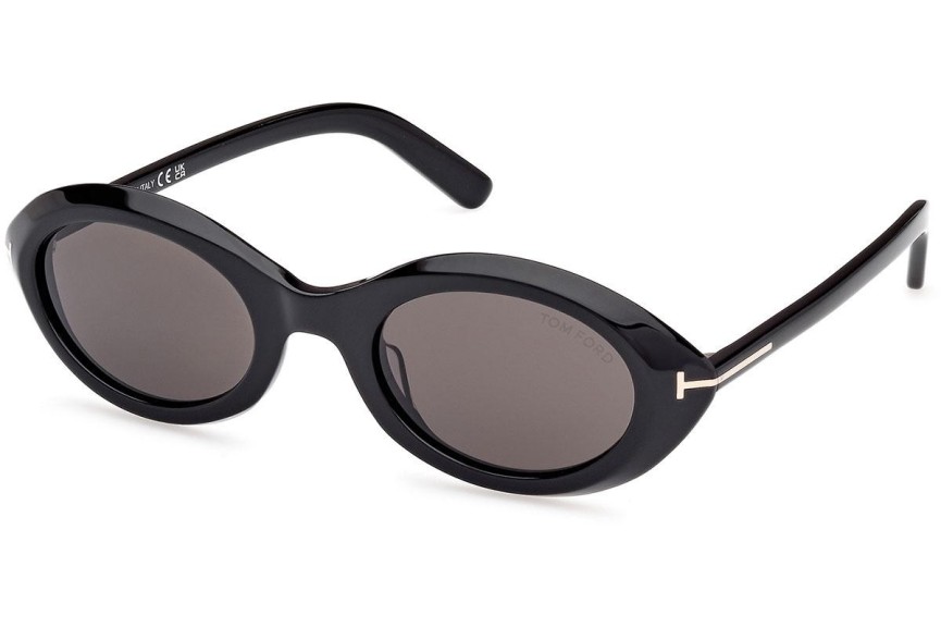 Okulary przeciwsłoneczne Tom Ford Carmen FT1186 01A Owalne Czarne