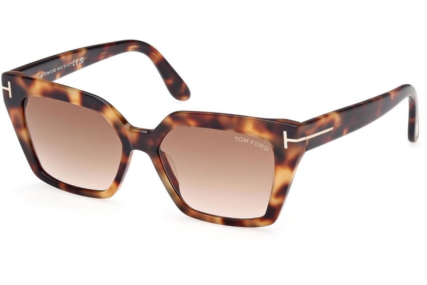 Okulary przeciwsłoneczne Tom Ford FT1030 53F Kocie oczy Havana