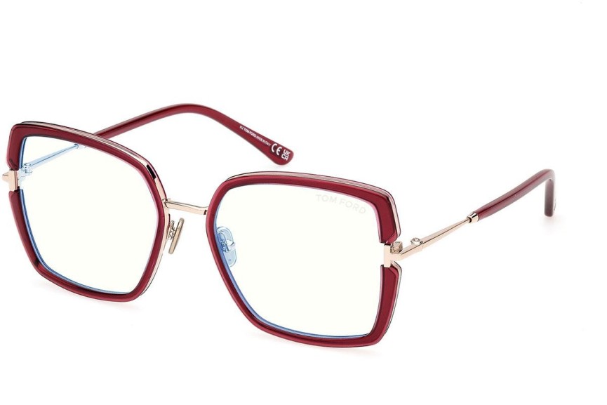 Okulary korekcyjne Tom Ford FT5985-B 075 Kwadratowe Czerwone