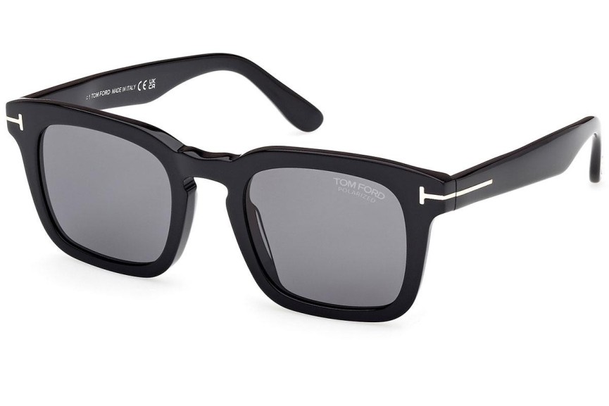 Okulary przeciwsłoneczne Tom Ford Dax FT0751 01D Polarized Kwadratowe Czarne