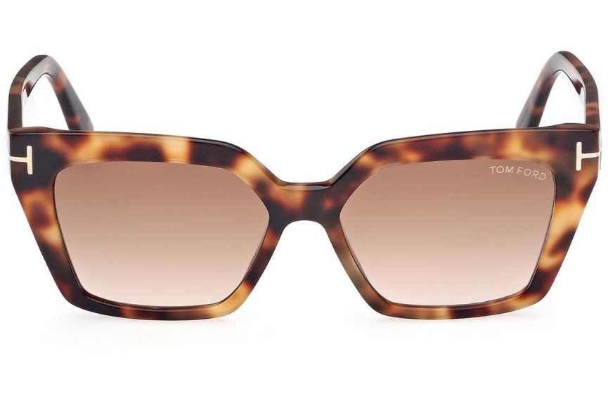 Okulary przeciwsłoneczne Tom Ford FT1030 53F Kocie oczy Havana