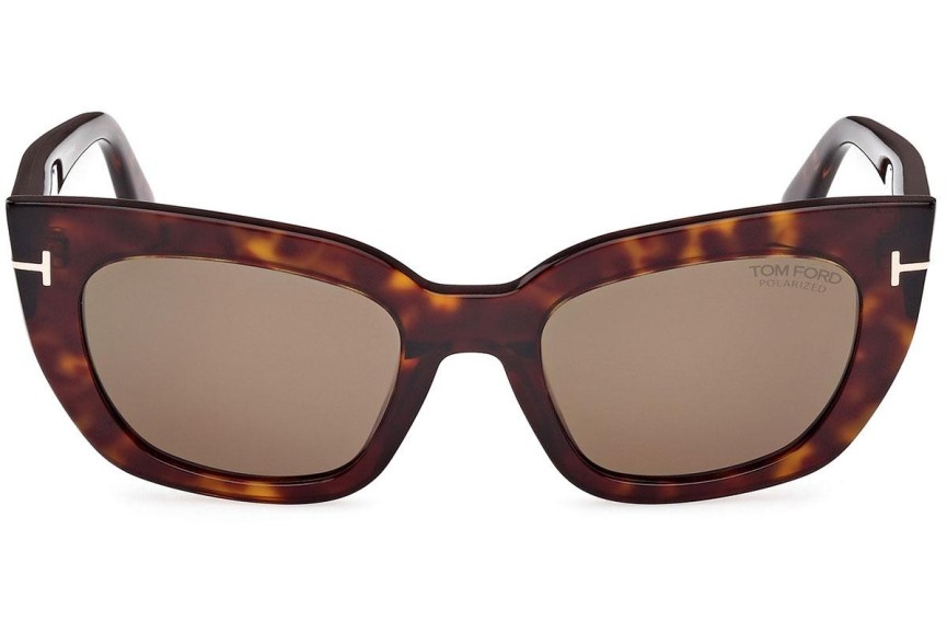 Okulary przeciwsłoneczne Tom Ford Athena FT1190 52H Polarized Kocie oczy Havana