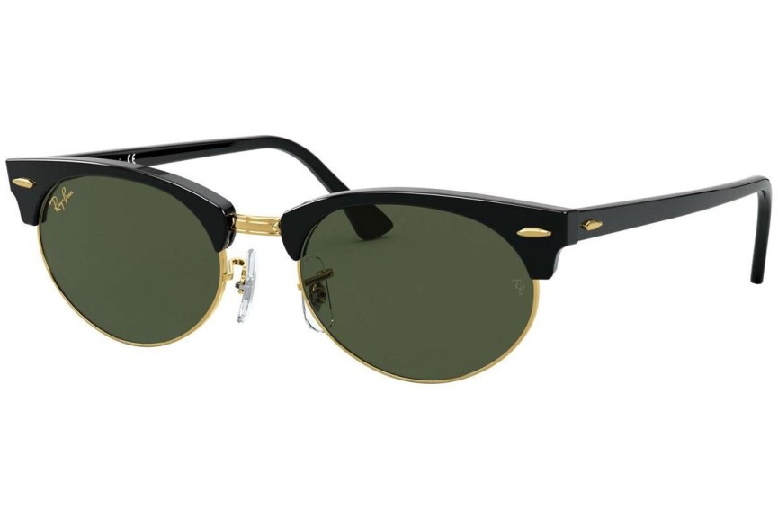 Okulary przeciwsłoneczne Ray-Ban Clubmaster Oval RB3946 130331 Browline Czarne