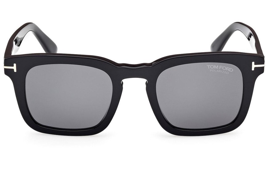 Okulary przeciwsłoneczne Tom Ford Dax FT0751 01D Polarized Kwadratowe Czarne