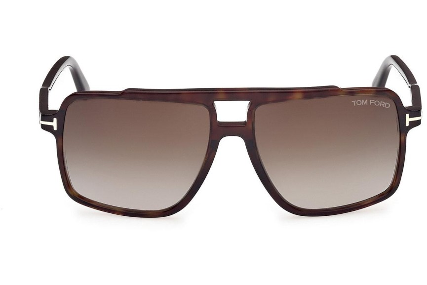 Okulary przeciwsłoneczne Tom Ford Kemp FT1177 52B Kwadratowe Havana