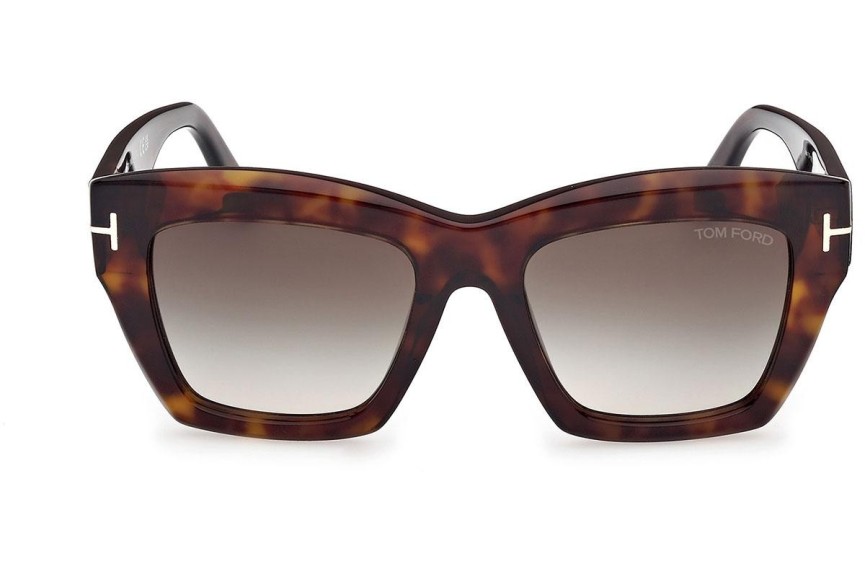 Okulary przeciwsłoneczne Tom Ford Luna FT1191 52B Kocie oczy Havana