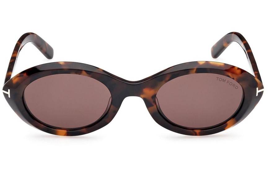 Okulary przeciwsłoneczne Tom Ford Carmen FT1186 52E Owalne Havana