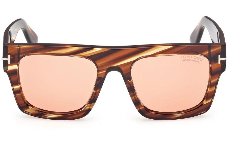 Okulary przeciwsłoneczne Tom Ford Fausto FT0711 53E Flat Top Havana