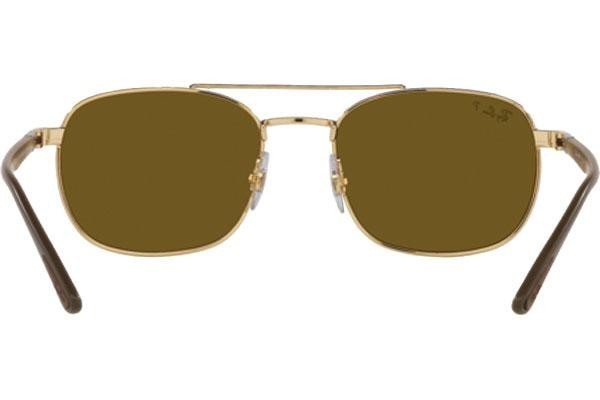 Okulary przeciwsłoneczne Ray-Ban Chromance Collection RB3670CH 001/AN Polarized Kwadratowe Złote