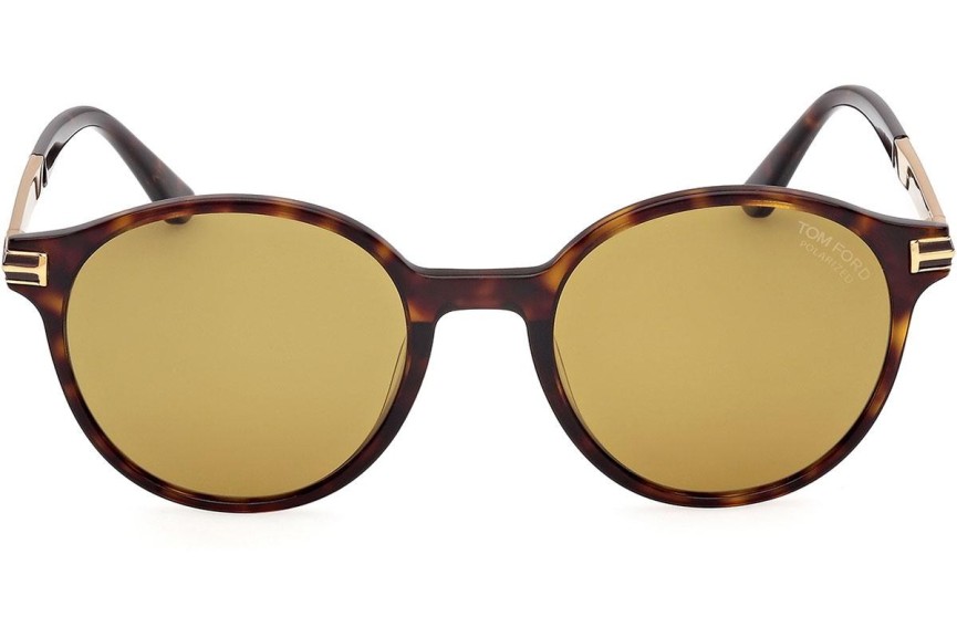 Okulary przeciwsłoneczne Tom Ford Araki FT1184 52H Polarized Okrągłe Havana