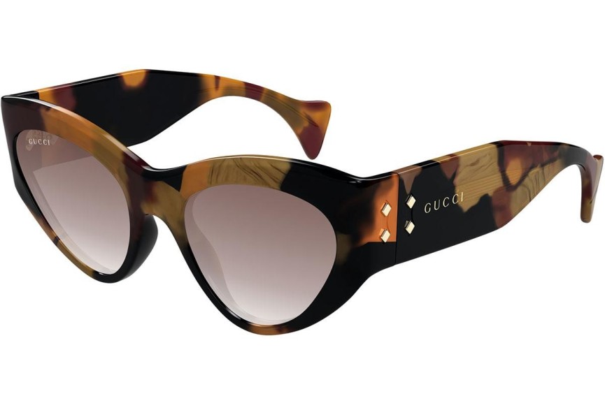 Okulary przeciwsłoneczne Gucci GG1704S 002 Kocie oczy Havana