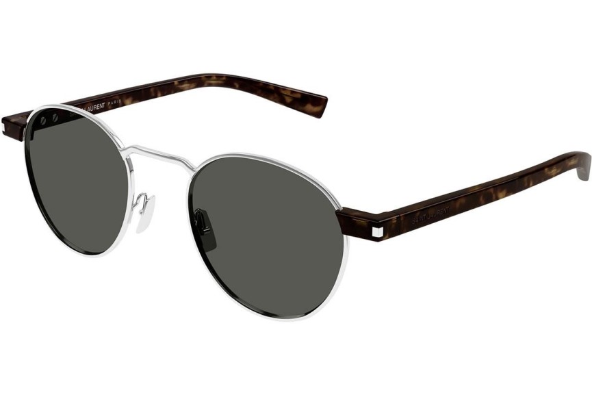 Okulary przeciwsłoneczne Saint Laurent SL707 001 Okrągłe Srebrne