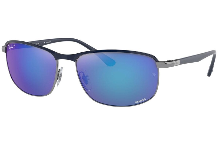 Okulary przeciwsłoneczne Ray-Ban Chromance Collection RB3671CH 92044L Polarized Prostokątne Niebieskie