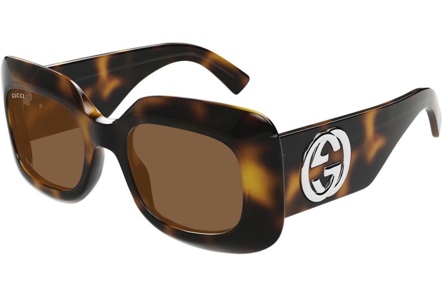 Okulary przeciwsłoneczne Gucci GG1695S 002 Kwadratowe Havana