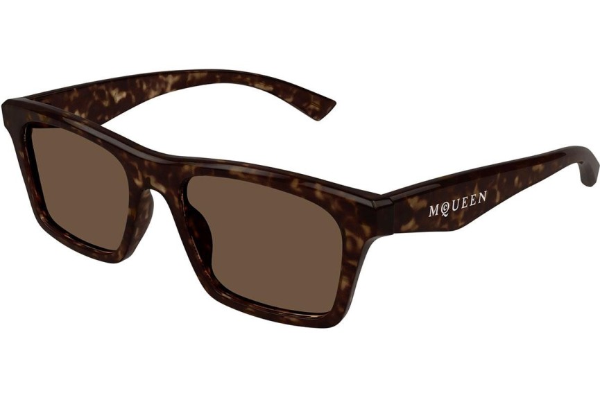 Okulary przeciwsłoneczne Alexander McQueen AM0472S 002 Kwadratowe Havana