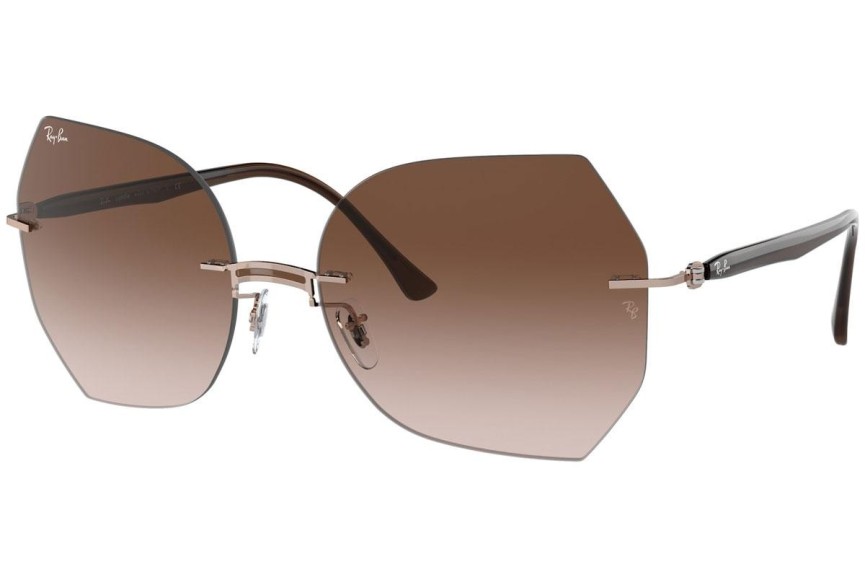 Okulary przeciwsłoneczne Ray-Ban Titanium Collection RB8065 155/13 Kocie oczy Złote