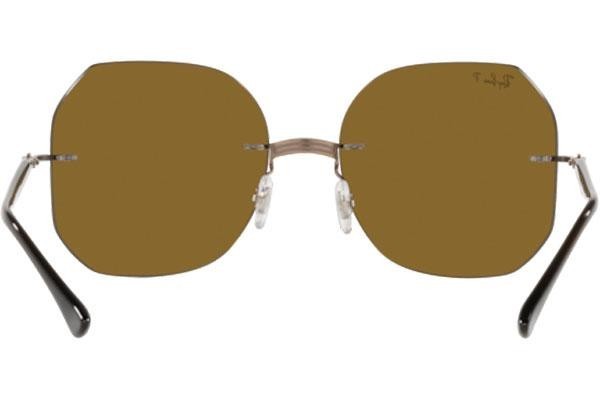 Okulary przeciwsłoneczne Ray-Ban Titanium Collection RB8067 155/83 Polarized Kwadratowe Brązowe