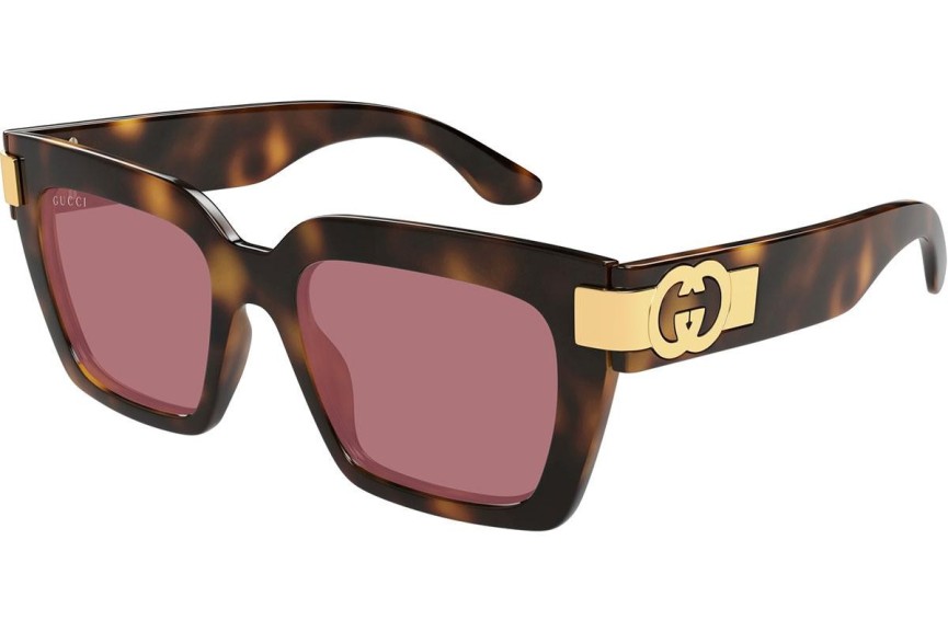 Okulary przeciwsłoneczne Gucci GG1689S 002 Kwadratowe Havana