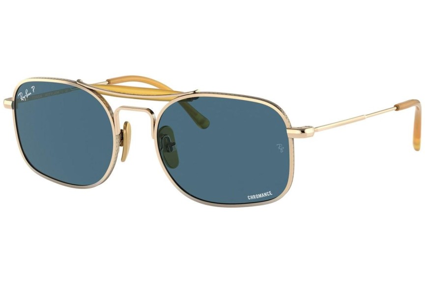 Okulary przeciwsłoneczne Ray-Ban Chromance Collection RB8062 9205S2 Polarized Kwadratowe Złote