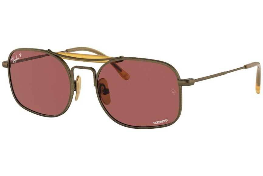 Okulary przeciwsłoneczne Ray-Ban Chromance Collection RB8062 9207AL Polarized Kwadratowe Brązowe