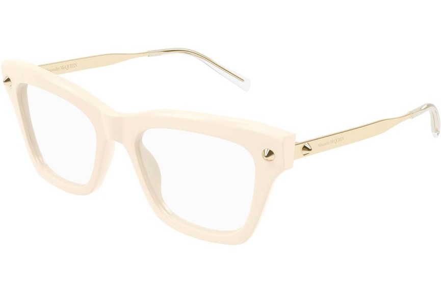 Okulary korekcyjne Alexander McQueen AM0484O 008 Kwadratowe Beżowe