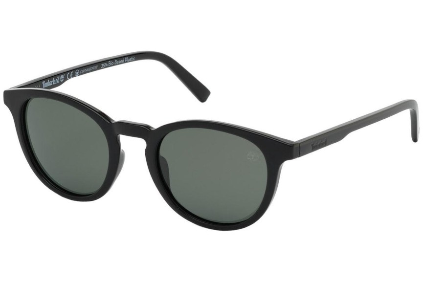 Okulary przeciwsłoneczne Timberland TB9197 01R Polarized Okrągłe Czarne