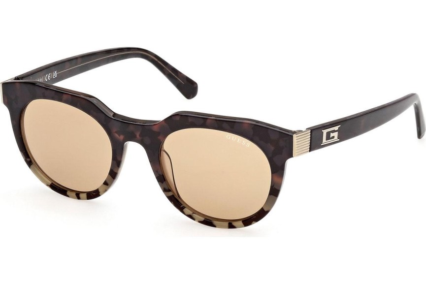 Okulary przeciwsłoneczne Guess GU00214 56E Okrągłe Havana