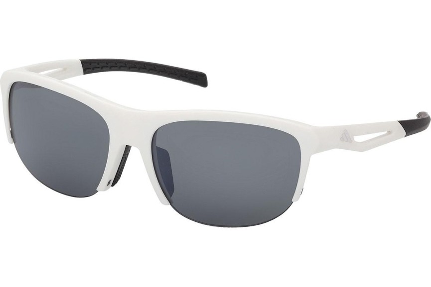 Okulary przeciwsłoneczne Adidas Sport SP0112 21D Polarized Kwadratowe Białe