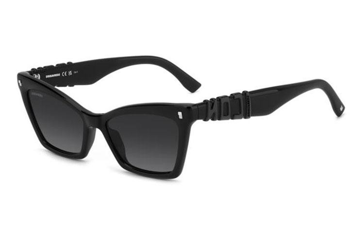 Okulary przeciwsłoneczne Dsquared2 ICON0026/S 807/9O Kocie oczy Czarne