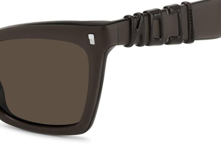 Okulary przeciwsłoneczne Dsquared2 ICON0026/S YZ4/70 Kocie oczy Brązowe