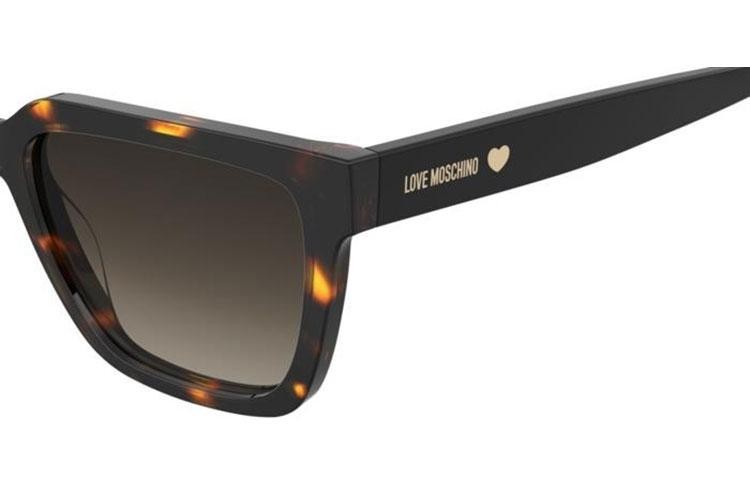 Okulary przeciwsłoneczne Love Moschino MOL087/S 086/HA Kwadratowe Havana