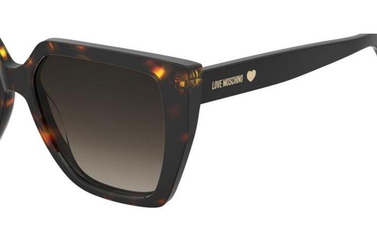 Okulary przeciwsłoneczne Love Moschino MOL088/S 086/HA Kocie oczy Havana