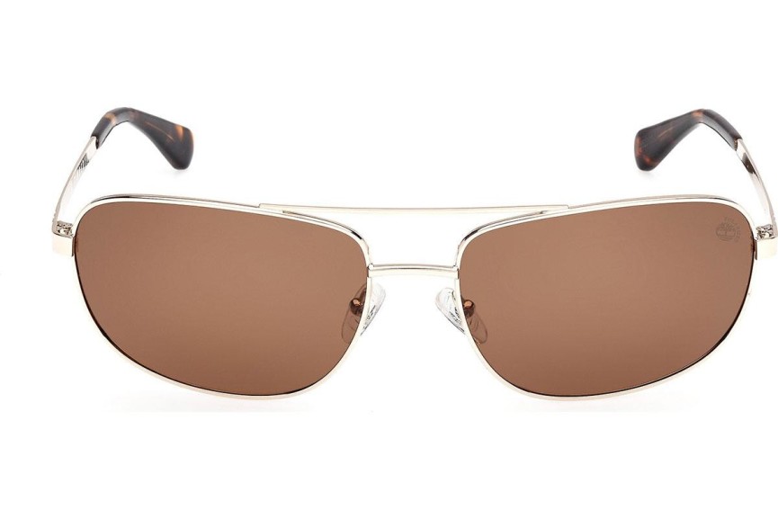 Okulary przeciwsłoneczne Timberland TB00045 32H Polarized Prostokątne Złote