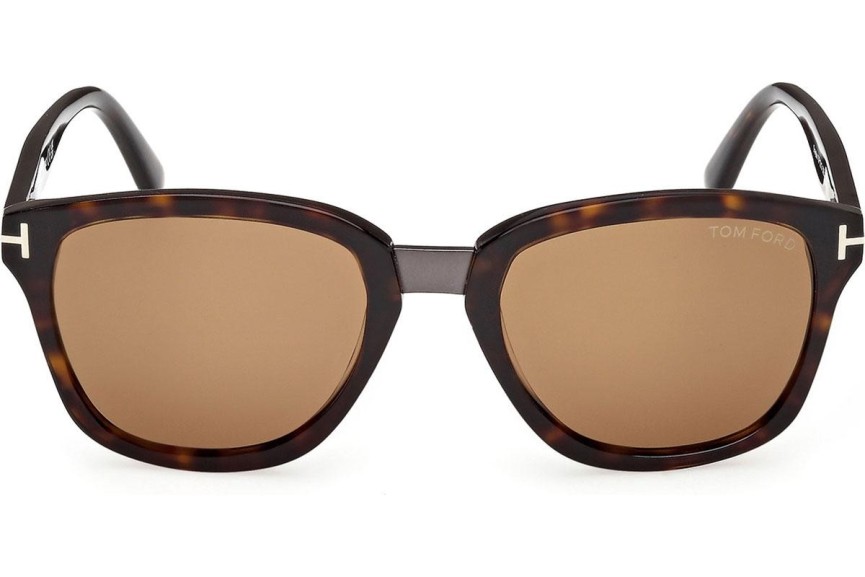 Okulary przeciwsłoneczne Tom Ford Graydon FT1213 52E Kwadratowe Havana