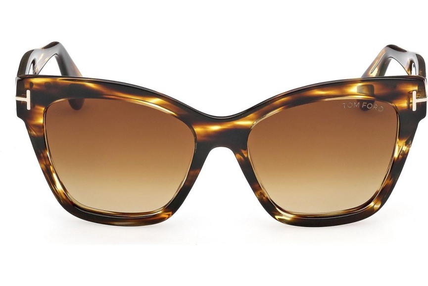 Okulary przeciwsłoneczne Tom Ford Elvira FT1217 55F Kocie oczy Havana