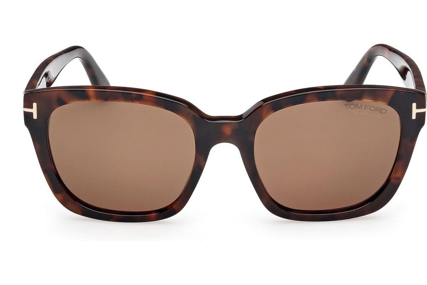 Okulary przeciwsłoneczne Tom Ford Haylay FT1216 52H Polarized Kwadratowe Havana