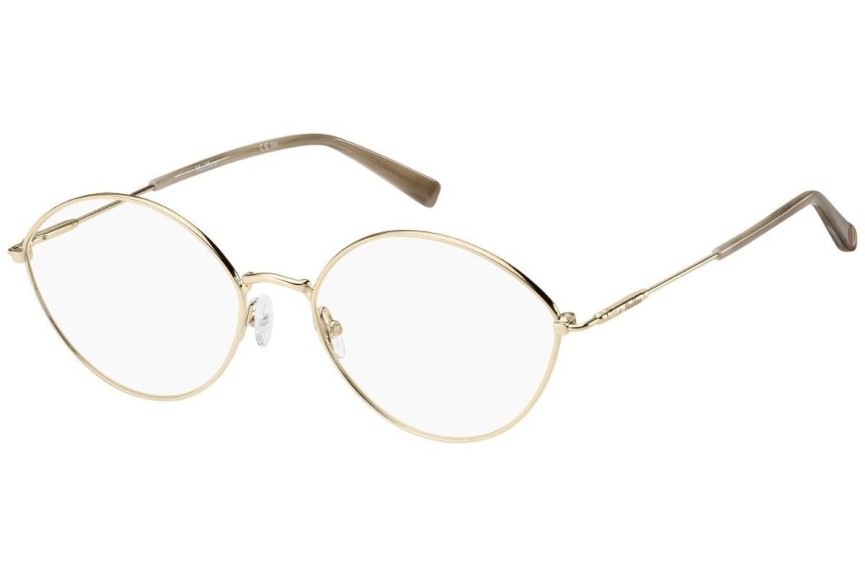 Okulary korekcyjne Max Mara MM1395 3YG Owalne Złote