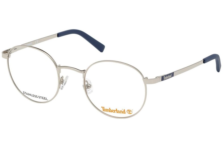 Okulary korekcyjne Timberland TB1652 010 Okrągłe Srebrne