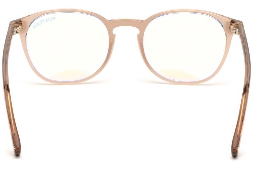 Okulary korekcyjne Tom Ford FT5583-B 057 Kwadratowe Beżowe