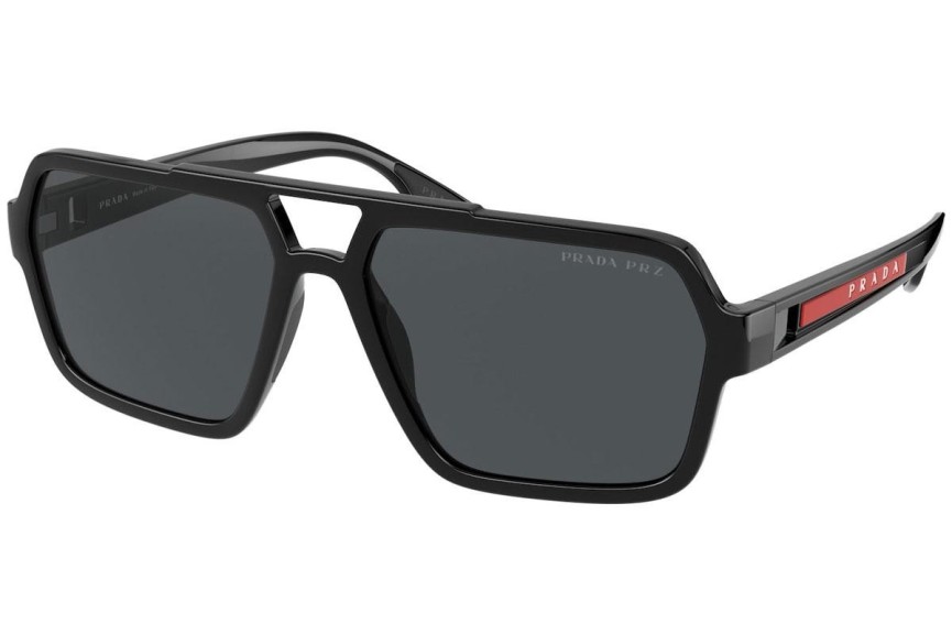 Okulary przeciwsłoneczne Prada Linea Rossa PS01XS 1AB02G Polarized Prostokątne Czarne