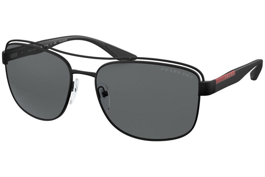 Okulary przeciwsłoneczne Prada Linea Rossa PS57VS 1BO02G Polarized Kwadratowe Czarne