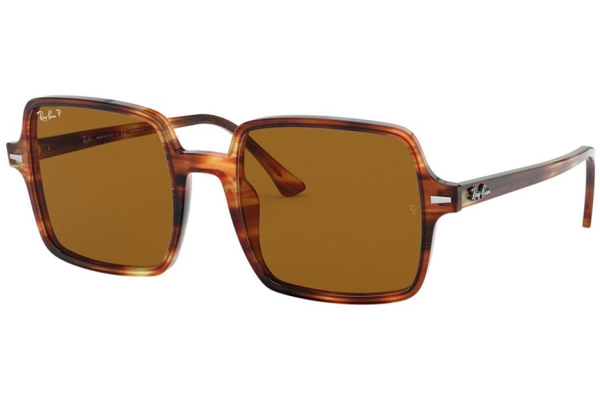 Okulary przeciwsłoneczne Ray-Ban Square II RB1973 954/57 Polarized Oversize Havana