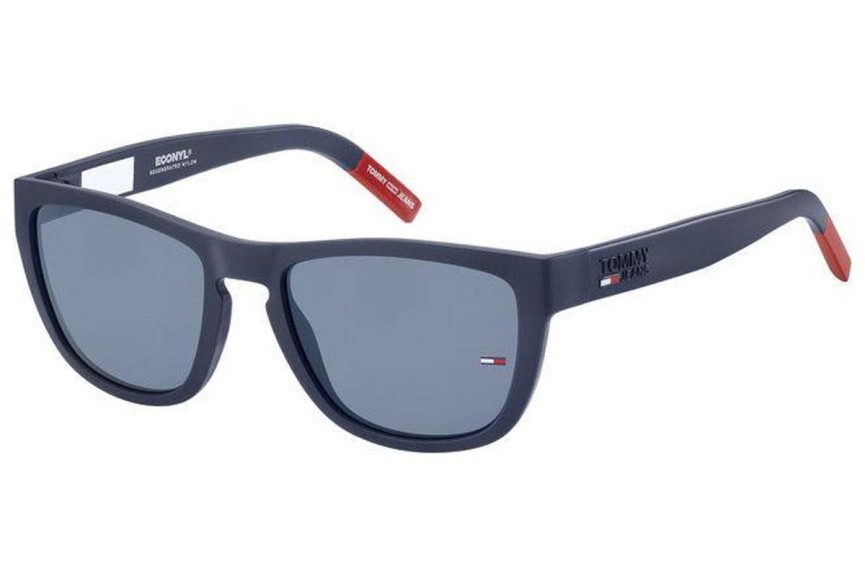 Okulary przeciwsłoneczne Tommy Jeans TJ0002/S FLL/KU Prostokątne Niebieskie