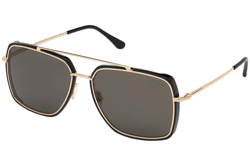 Okulary przeciwsłoneczne Tom Ford FT0750 01D Polarized Pilotki (Aviator) Czarne