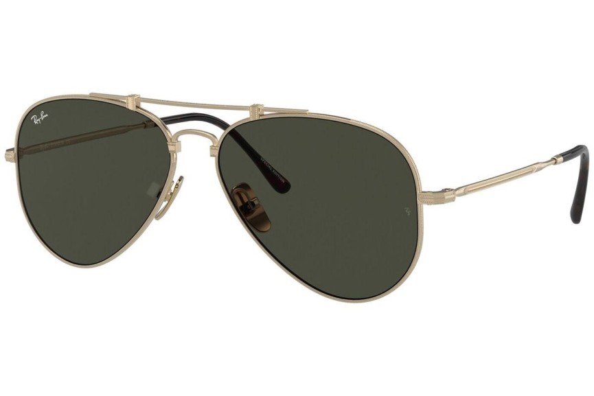 Okulary przeciwsłoneczne Ray-Ban Titanium Titanium Collection RB8125 913658 Pilotki (Aviator) Złote