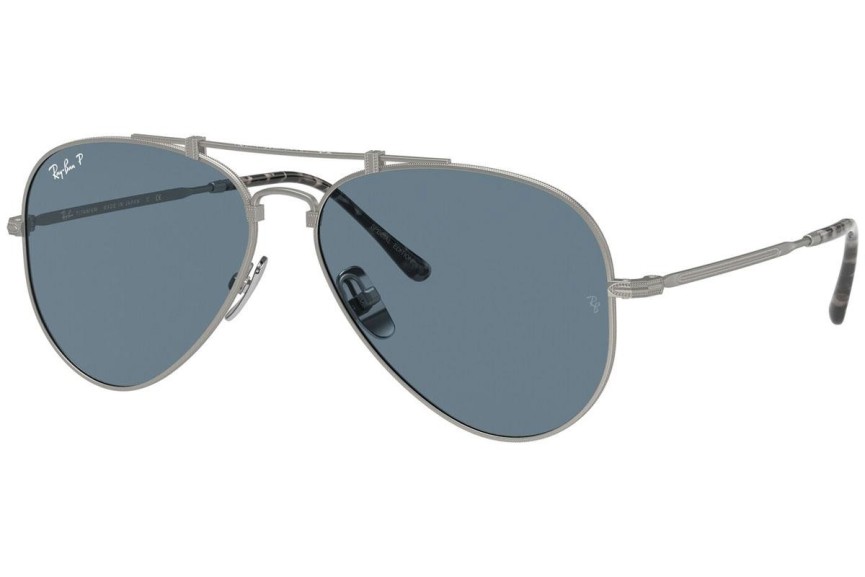 Okulary przeciwsłoneczne Ray-Ban Titanium Titanium Collection RB8125M 9165 Pilotki (Aviator) Srebrne