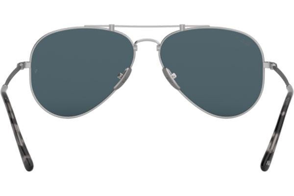 Okulary przeciwsłoneczne Ray-Ban Titanium Titanium Collection RB8125M 9165 Pilotki (Aviator) Srebrne