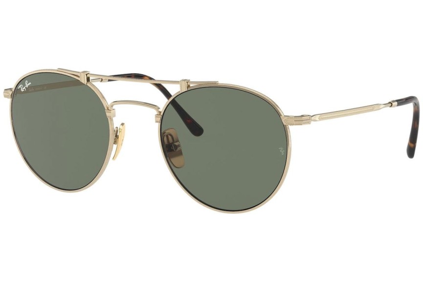 Okulary przeciwsłoneczne Ray-Ban Titanium Titanium Collection RB8147 913658 Okrągłe Złote