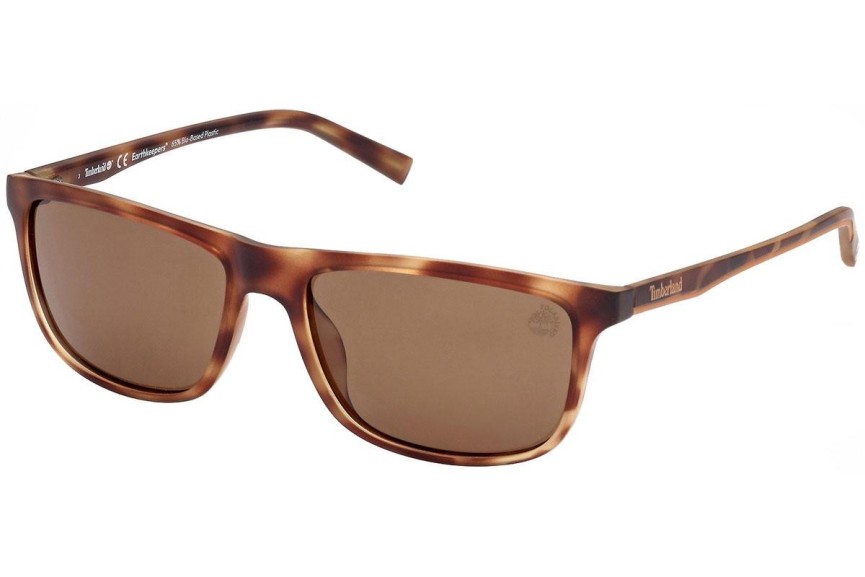 Okulary przeciwsłoneczne Timberland TB9266 52H Polarized Prostokątne Havana